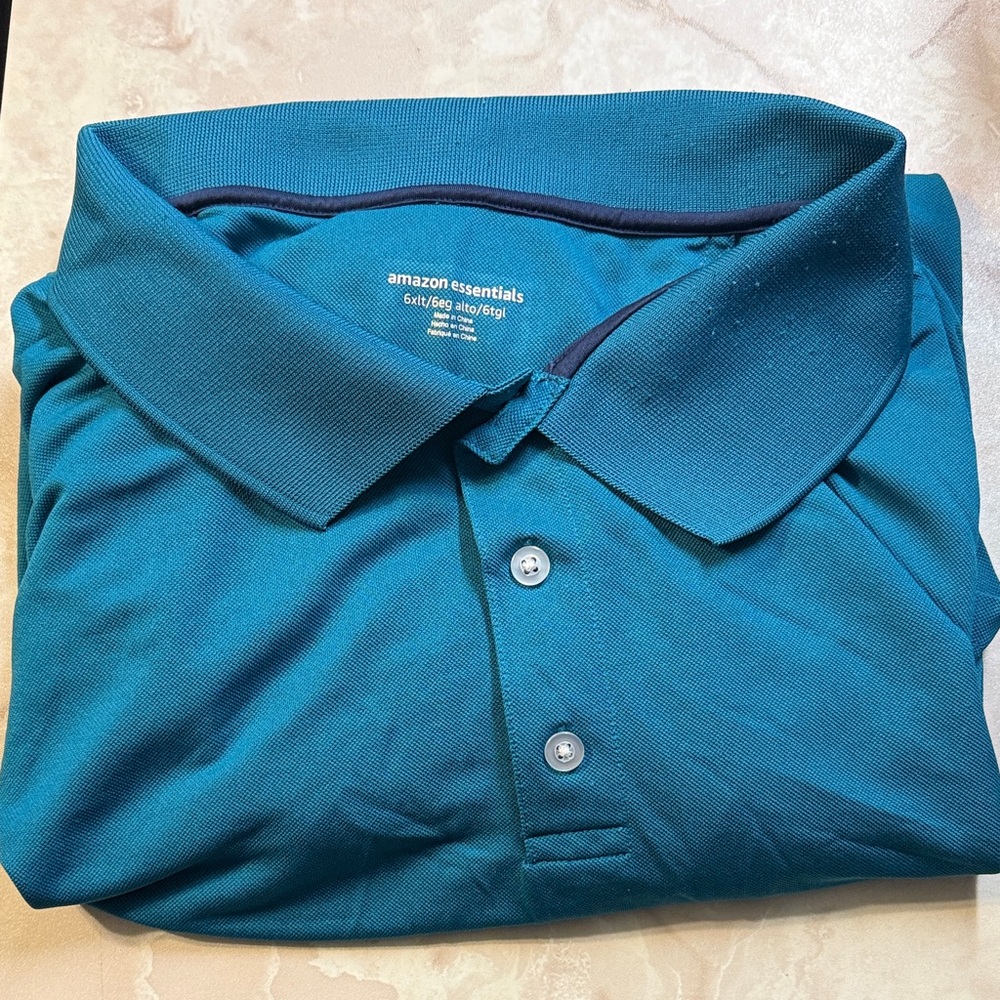 Amazon Essentials Big and Tall Men's Polo Shirt in Teal
